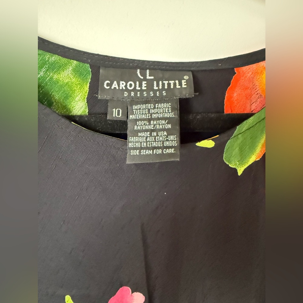 Vibrant Floral Carole Little Vintage 90s Maxi Made In USA - Picture 2 of 5